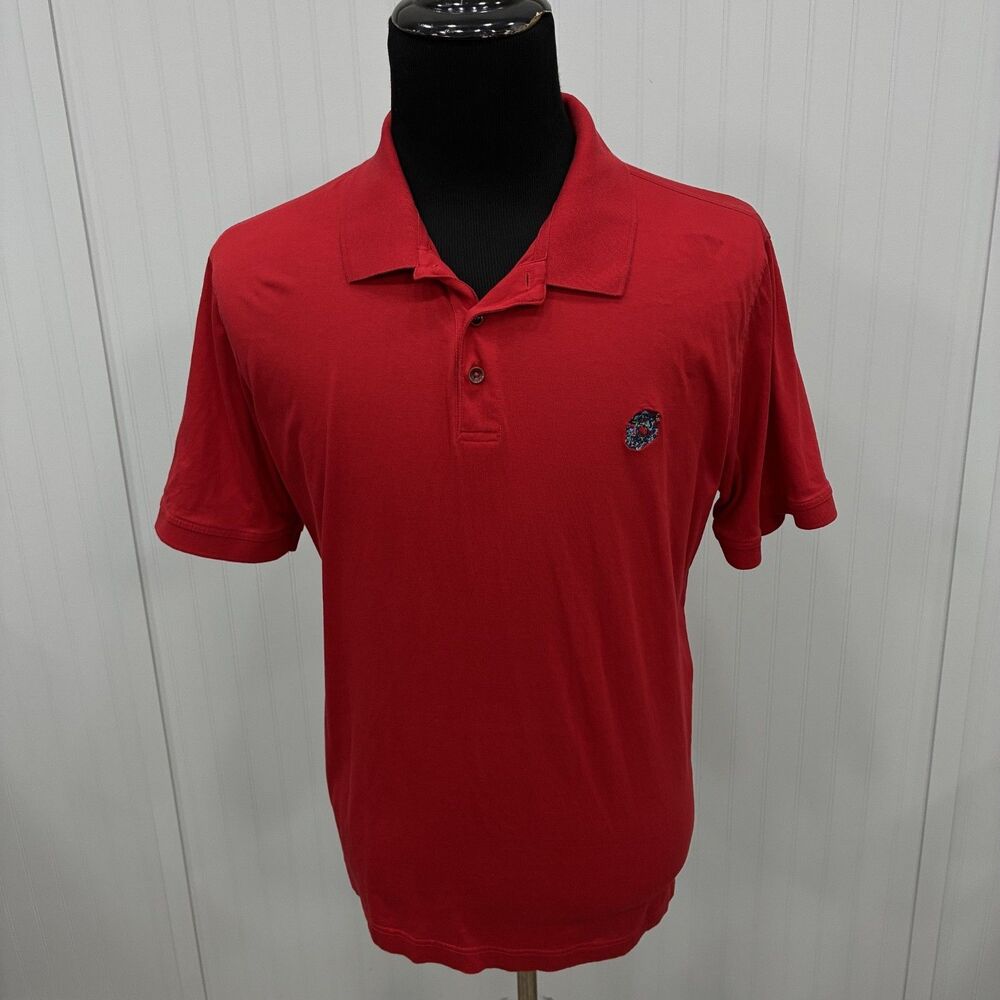 Robert Graham Men's Red XXL Classic Fit Cotton Short Sleeve Polo Shirt
